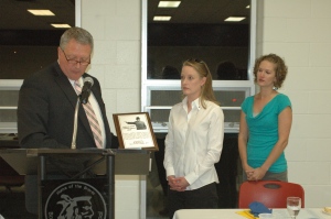 The Marion Vaughn Community Service Award was given posthumously to Al Stuchlik, former Bonner Springs City Council member and volunteer for organizations like Vaughn-Trent Community Services, VFW Post 6401 and the Bonner Springs Horseshoe Tournament. Stuchlik’s daughters accepted the award on his behalf.